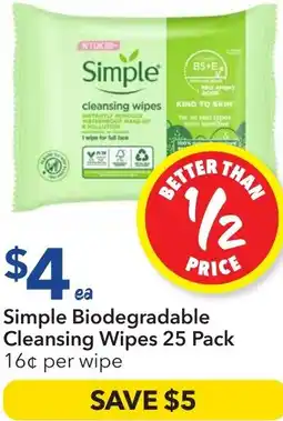 Ritchies Simple Biodegradable Cleansing Wipes offer