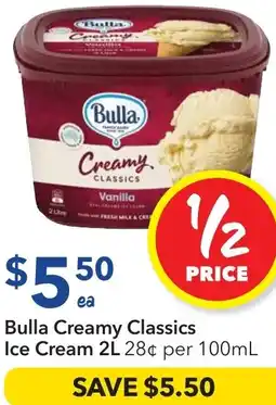 Ritchies Bulla Creamy Classics Ice Cream offer