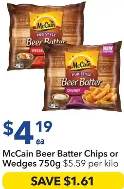 Ritchies McCain Beer Batter Chips or Wedges offer