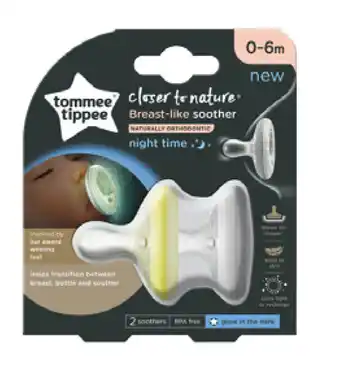 BIG W Tommee tippee breast-like soother 0-6m - 1 x day & night soother offer