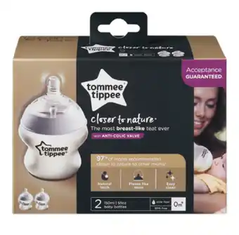 Tommee tippee closer to nature feeding bottles 150ml 2 pack