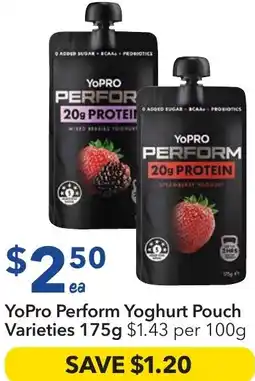 Ritchies YoPro Perform Yoghurt Pouch Varieties offer