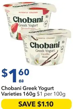 Ritchies Chobani Greek Yogurt Varieties offer