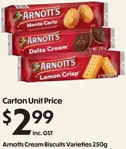 Campbells Wholesale Arnotts Cream Biscuits offer