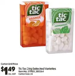 Campbells Wholesale Tic Tac offer