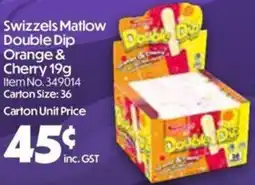 Campbells Wholesale Swizzels Matlow Double Dip Orange & Cherry offer