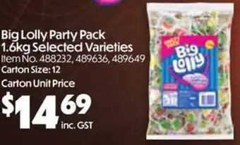 Campbells Wholesale Big Lolly Party Pack offer