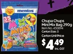 Campbells Wholesale Chupa chups mini mix bag offer