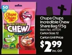 Campbells Wholesale Chupa chups incredible chew share bag offer