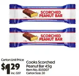 Campbells Wholesale Cooks scorched peanut bar offer