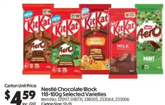 Campbells Wholesale Nestlé chocolate block selected varieties offer