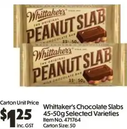 Campbells Wholesale Whittaker's chocolate slabs selected varieties offer
