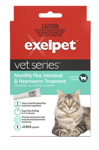 BIG W Exelpet vet series monthly flea, intestinal & heartworm treatment - cats over 4kg offer