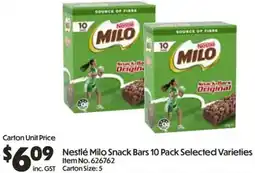 Campbells Wholesale Nestlé Milo Snack Bars offer