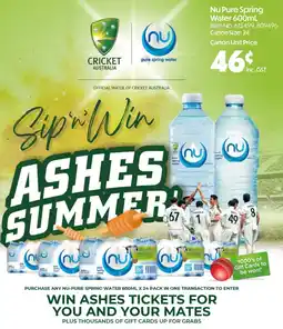 Campbells Wholesale Nu Pure Spring Water offer