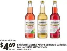 Campbells Wholesale Bickford's cordial offer