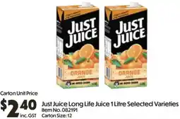 Campbells Wholesale Just Juice Long Life Juice offer