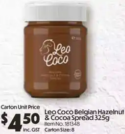Campbells Wholesale Leo Coco Belgian Hazelnut & Cocoa Spread offer