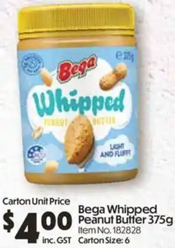Campbells Wholesale Bega Whipped Peanut Butter offer