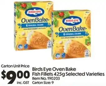 Campbells Wholesale Birds Eye Oven Bake Fish Fillets offer