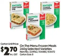 Campbells Wholesale On The Menu Frozen Meals offer