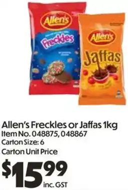 Campbells Wholesale Allen's Freckles or Jaffas offer