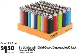 Campbells Wholesale Bic Lighter with Child Guard Disposable offer