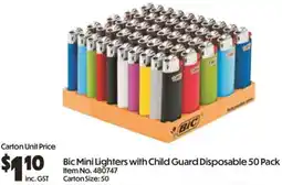 Campbells Wholesale Bic Mini Lighters with Child Guard Disposable offer