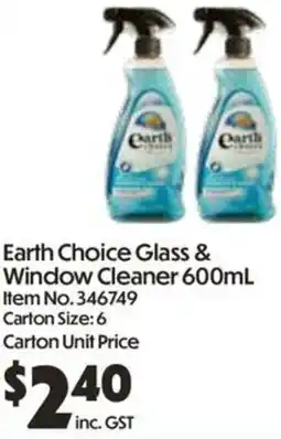 Campbells Wholesale Earth Choice Glass & Window Cleaner offer