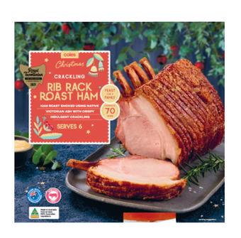 Coles Coles australian victorian ash smoked crackling rib rack roast ham offer