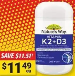 Cincotta Chemist Nature's Way VITAMIN K2+D3 offer