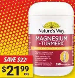 Cincotta Chemist Nature's Way Magnesium +turmeric offer