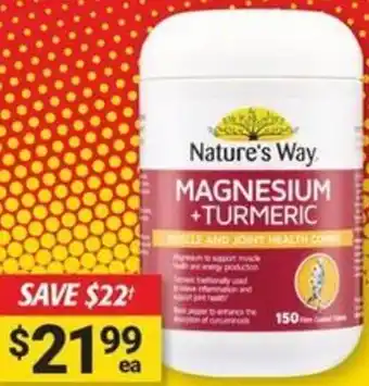 Cincotta Chemist Nature's Way Magnesium +turmeric offer