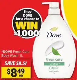 Cincotta Chemist DOVE Fresh Care Body Wash offer