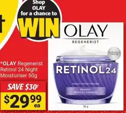 Cincotta Chemist OLAY Regenerist Retinol 24 Night Moisturiser offer