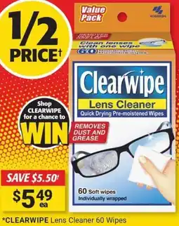 Cincotta Chemist Clearwipe Lens Cleaner offer