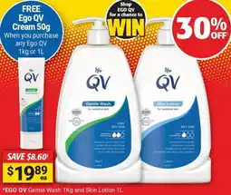 Cincotta Chemist EGO QV Gentle Wash 1Kg and Skin Lotion offer