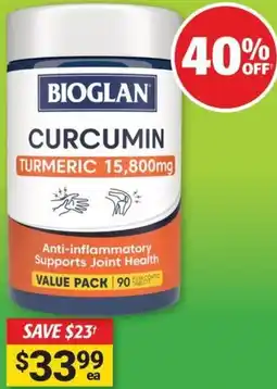 Cincotta Chemist Bioglan curcumin turmeric offer