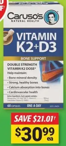 Cincotta Chemist Caruso's Vitamin k2+d3 offer