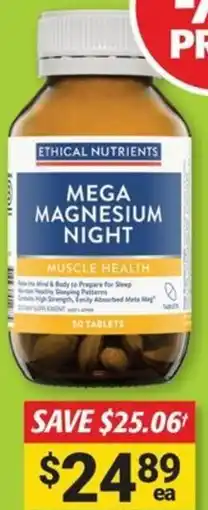 Cincotta Chemist Ethical nutrients mega magnesium night offer