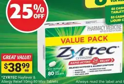Cincotta Chemist ZYRTEC Hayfever & Allergy Relief offer