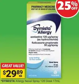 Cincotta Chemist DYMISTA Allergy Nasal Spray offer