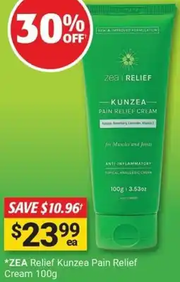 Cincotta Chemist ZEA Relief Kunzea Pain Relief Cream offer