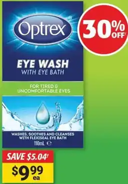 Cincotta Chemist Optrex eye wash with eye bath offer