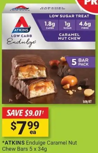 Cincotta Chemist Atkins endulge caramel nut chew bars offer