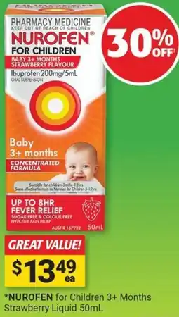 Cincotta Chemist Nurofen for children offer