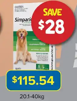 PetO Simparica trio fleas, ticks & worming for large dogs offer