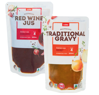 Coles Coles premium sauce or gravy 200ml offer