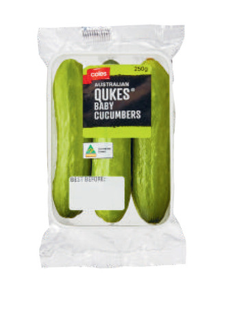 Coles Coles australian qukes baby cucumbers 250g pack offer