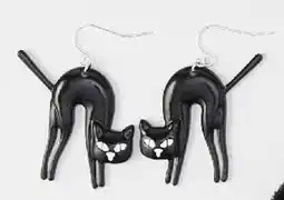 Kmart Black-silver cat drop earrings offer